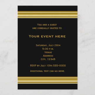 Schwarz-Gold-Elegante-Party-Event Einladung