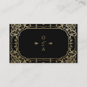 Schwarz & Gold elegante romantische Hochzeit Platzkarte (Rückseite)