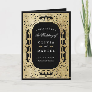 Schwarz & Gold elegante romantische Hochzeit Programm