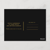 Schwarz & Gold Elegante Verlobung Save the Date Postkarte (Rückseite)
