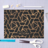 Schwarz-Gold-elegantes Muster Seidenpapier (Handwerk)