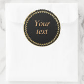 Schwarz-Gold-Eleganz Runder Aufkleber (Tasche)