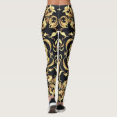 Schwarz-Gold-Emblem Leggings (Rückseite)