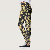 Schwarz-Gold-Emblem Leggings (Links)