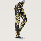Schwarz-Gold-Emblem Leggings (Rechts)