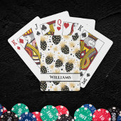 Schwarz-Gold-Erdbeermuster Spielkarten