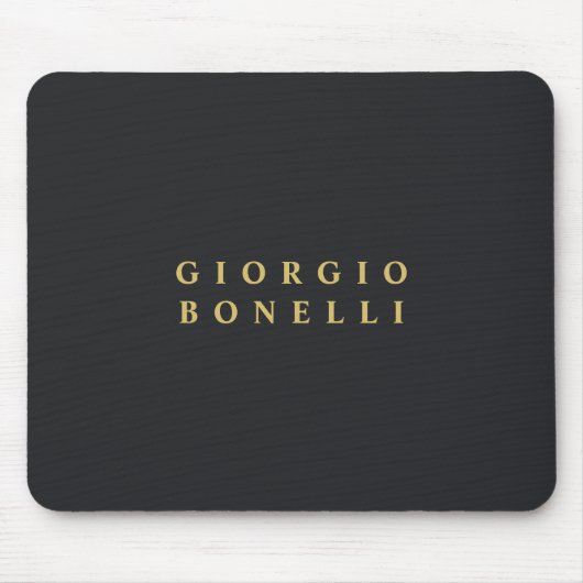 Schwarz & Gold Farb-Minimalistischer Persönlicher Mousepad (Vorne)