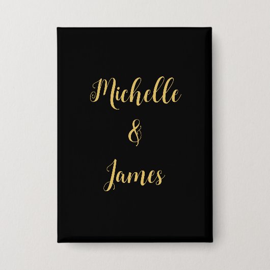 Schwarz-Gold-Farben Beruflich trendy Moderne Button (Vorderseite)