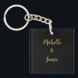 Schwarz-Gold-Farben Beruflich trendy Moderne Schlüsselanhänger<br><div class="desc">Erleben Sie dieses moderne,  elegante Design. Diese Vorlage kann an alle beruflichen Beruf angepasst werden.</div>