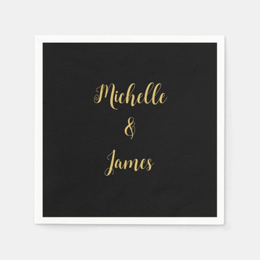Schwarz-Gold-Farben Beruflich trendy Moderne Serviette (Vorderseite)