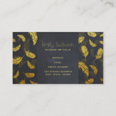 Schwarz-Gold-Federmuster Visitenkarte (Rückseite)