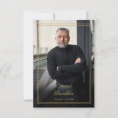 Schwarz-Gold-Feier zum Foto der lebenslangen Beerd Dankeskarte (Rückseite)