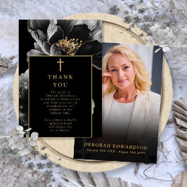 Schwarz-Gold-Feier zum Foto der lebenslangen Beerd Dankeskarte