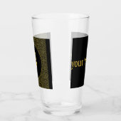 Schwarz-Gold-Filigree-Monogramm Personalisiert Glas (Links)