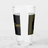 Schwarz-Gold-Filigree-Monogramm Personalisiert Glas (Rechts)
