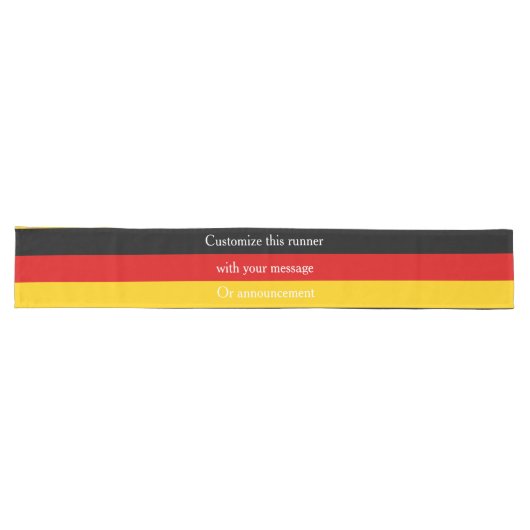 Schwarz-Gold-Flag-Farben Personalisiert Großer Tischläufer (Horizontal)