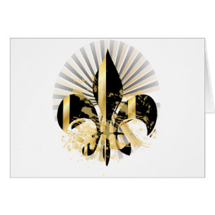 Schwarz Gold Fleur de Lis