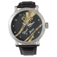 Schwarz-Gold-Flex de lys personalisiert
