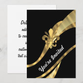 Schwarz-Gold-Floh Einladung (Vorne/Hinten)