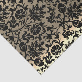 Schwarz-Gold-Floral-Damask Seidenpapier (Ausschnitt)
