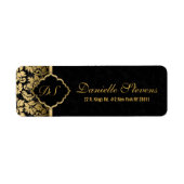 Schwarz-Gold-Floral-DamaskusMuster-Label (Vorne)