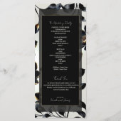 Schwarz & Gold Florales Greige Hochzeitsprogramm Programm (Rückseite)