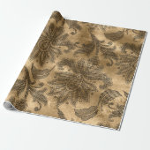 Schwarz-Gold-Fohlen-Damask Geschenkpapier (Ungerollt)