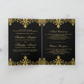 Schwarz-Gold-Foil-Damask Islamische Hochzeit Einladung (Innenseite)