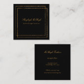 Schwarz-Gold-Foil Moderner Minimalistischer Bus Quadratische Visitenkarte (Vorne/Hinten)