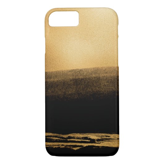 Schwarz-Gold-Foil-Pinselstriche Case-Mate iPhone Hülle (Rückseite)