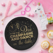 Schwarz/Gold-Foil-Silvester Pappteller (Party)