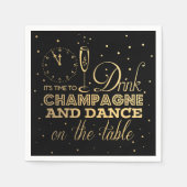Schwarz/Gold-Foil-Silvesterfest-Party Serviette (Vorderseite)