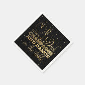 Schwarz/Gold-Foil-Silvesterfest-Party Serviette (Ecke)