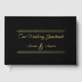 Schwarz-Gold-Foil-Verzierungen Hochzeit Gästebuch (Vorderseite)