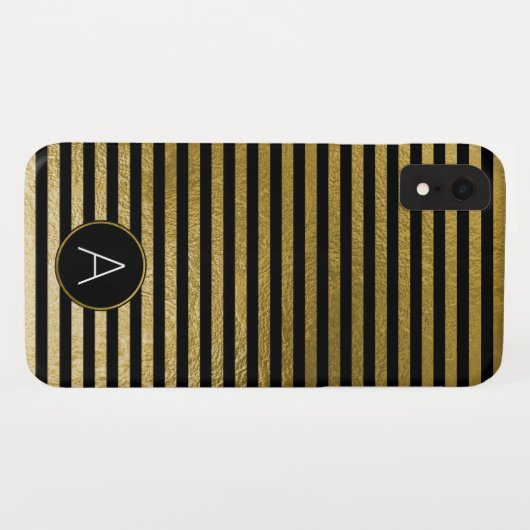 Schwarz-Gold-Folie Case-Mate iPhone Hülle (Rückseite (Horizontal))