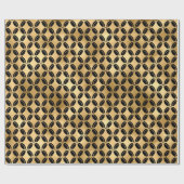 Schwarz-Gold-Fossil Art Deco Muster Geschenkpapier (Flach)