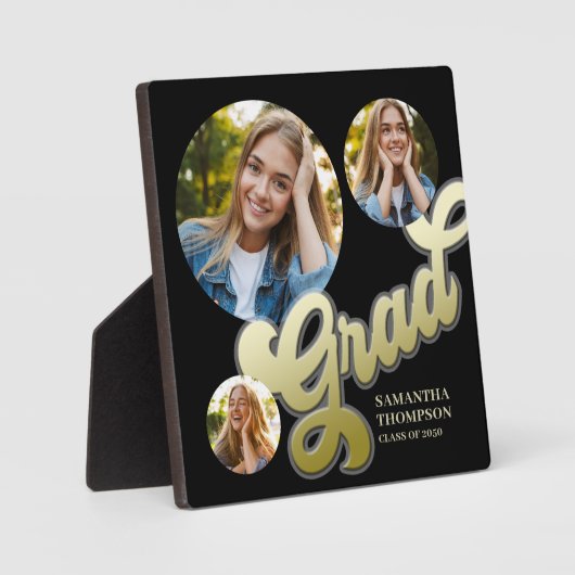 Schwarz-Gold-Foto-Party-Dekoration Fotoplatte (Vorderseite)