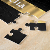 Schwarz-Gold-Fotovorlage Puzzle (Seite)