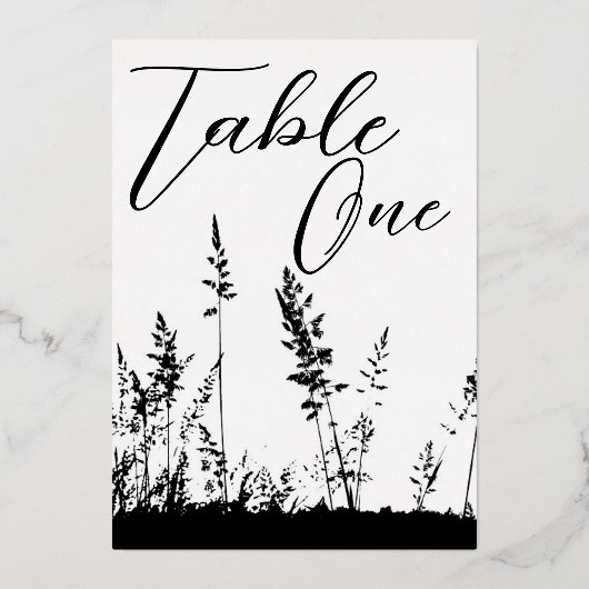 Schwarz/Gold Foultisch Eins Folieneinladung (Vorderseite)