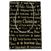 Schwarz & Gold frohe Weihnachten in einer anderen  Mittlere Geschenktüte (Vorderseite)