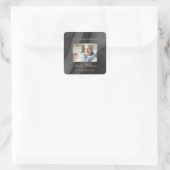 Schwarz-Gold-Gedenksticker Quadratischer Aufkleber (Tasche)