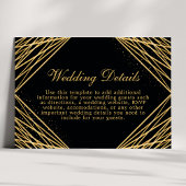 Schwarz-Gold Geometric Wedding Details Card Begleitkarte