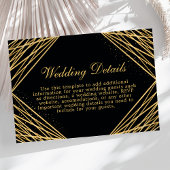 Schwarz-Gold Geometric Wedding Details Card Begleitkarte
