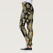 Schwarz-Gold-Geometrie Leggings (Links)
