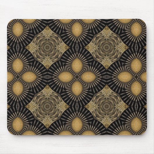 Schwarz-Gold-Geometrie Mousepad (Vorne)