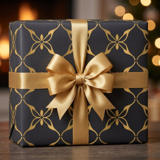 Schwarz-gold geometrisch geschenkpapier