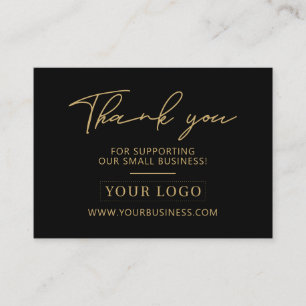 Schwarz & Gold Geschäft-Logo Danke Produktpflege Visitenkarte