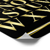 Schwarz-Gold-Geschichte mit dem Alphabet Poster (Ecke)