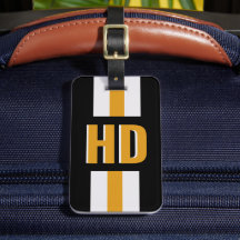 Schwarz-gold gestreifter Shadow Monogram Urlaub