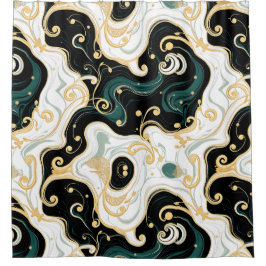 Schwarz & Gold Glam Duschvorhang